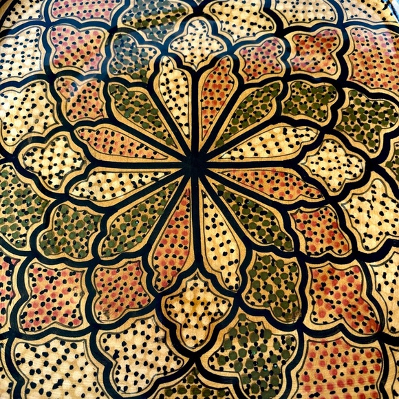 Le Souk Tunisia Handmade Honey Square Ceramic Vintage Platter Pottery Art Plate - Picture 3 of 12